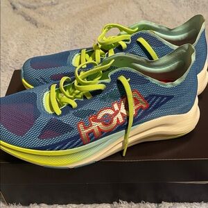HOKA Vibrant Blue and Neon Green Sneakers